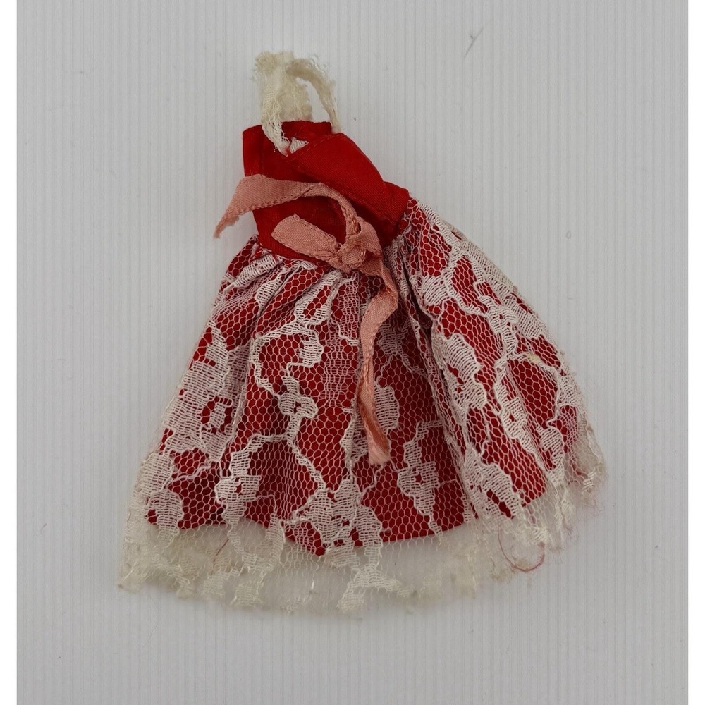 Vintage 1960's Barbie Style Red Dress with Lace Overlay by Kormatex